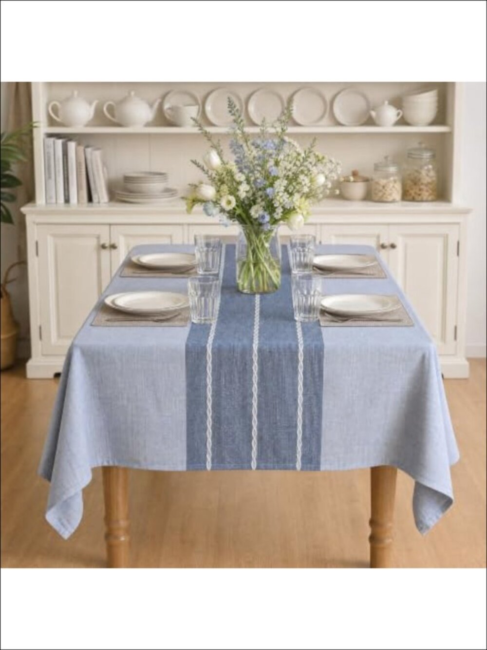 Rustic Burlap Tablecloth 60x84 Rectangular Spun Polyester Dining